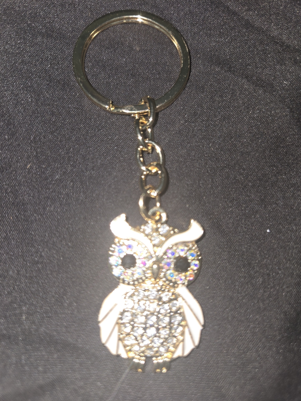 Gold Crystal Owl Keychain - Fashion Women's Accessory